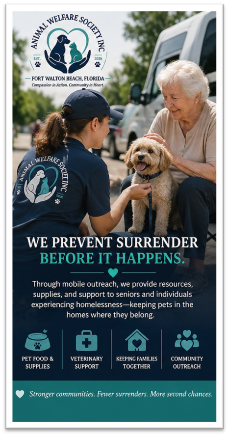 We Prevent Surrender Before It Happens — Mobile outreach providing resources, supplies, and support to seniors and families